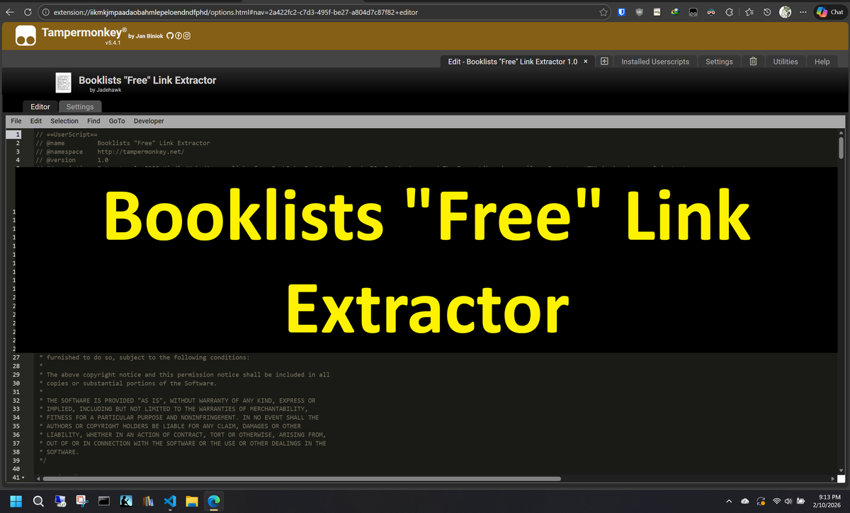 Booklists "Free" Link Extractor